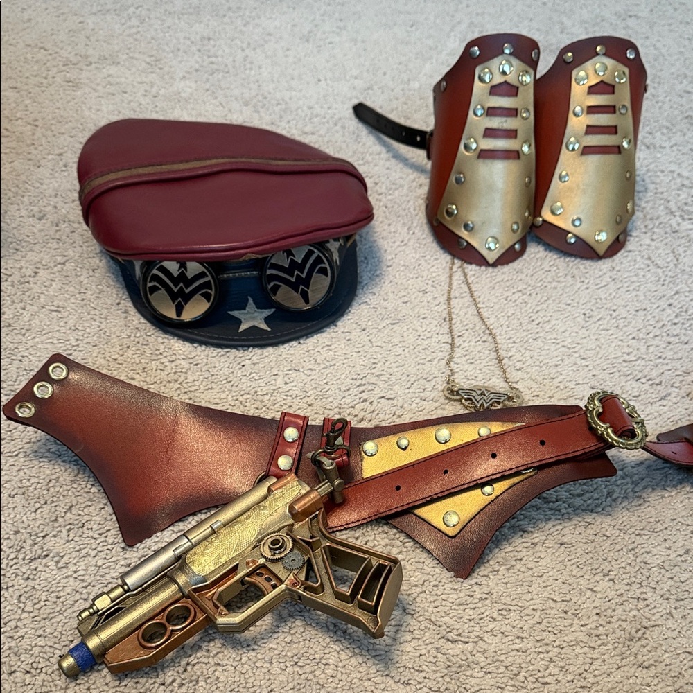 Steampunk Leather Wonder Woman Accessories Set - Costume